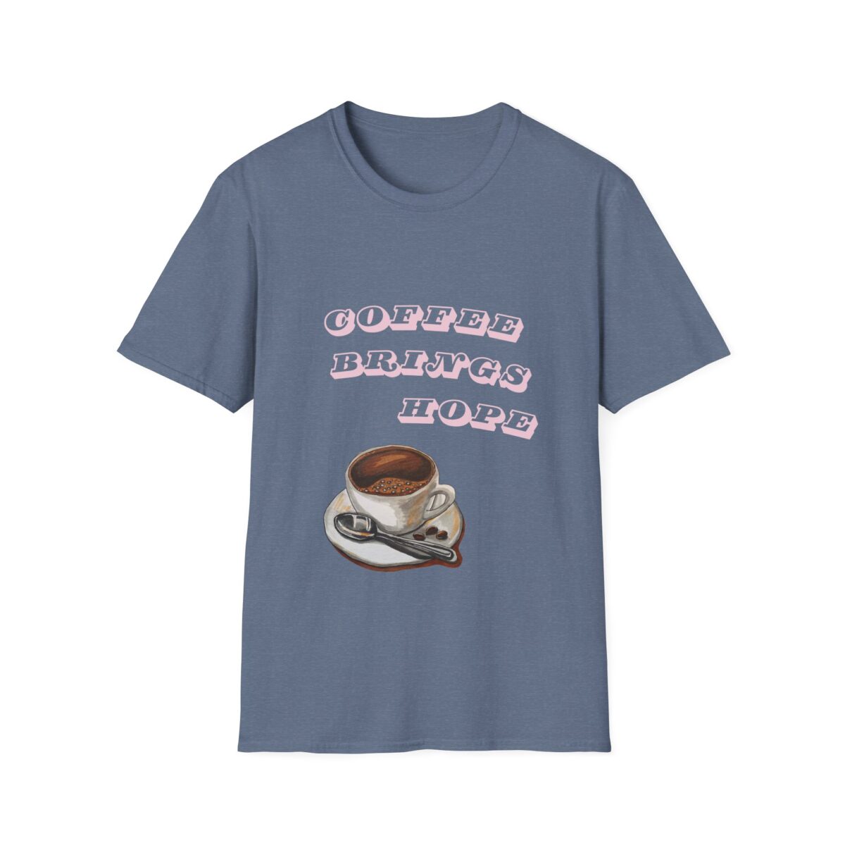 coffee brings hope funny coffee lover t shirt – cute caffeine humor tee vintage cup graphic